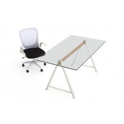 MESA DE COMEDOR ADÁN CRISTAL TEMPLADO-ACERO VARIAS MEDIDAS
