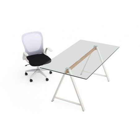 MESA DE COMEDOR ADÁN CRISTAL TEMPLADO-ACERO VARIAS MEDIDAS