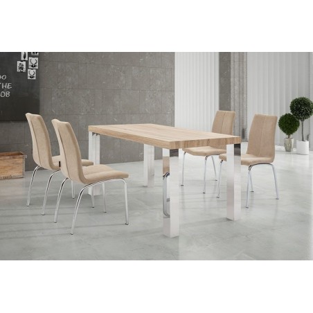 MESA DE COMEDOR SAMARKANDA MDF-ACERO INOXIDABLE VARIAS MEDIDAS