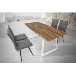 MESA DE COMEDOR EXTENSIBLE POE MDF-ACERO 140(180)X80 VARIOS COLORES