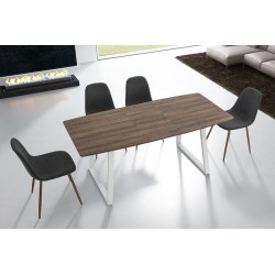 MESA DE COMEDOR EXTENSIBLE POE MDF-ACERO 140(180)X80 VARIOS COLORES