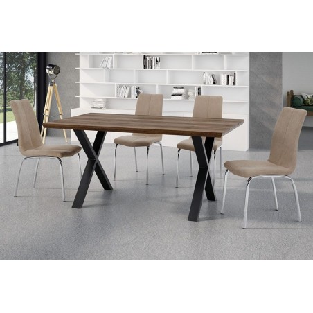 MESA DE COMEDOR PANORAMA MDF-ACERO VARIAS MEDIDAS