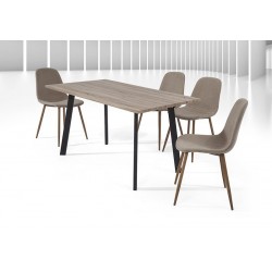 Mesa Comedor Krisis 140x80 Mdf -Metal Negro Varios Colores
