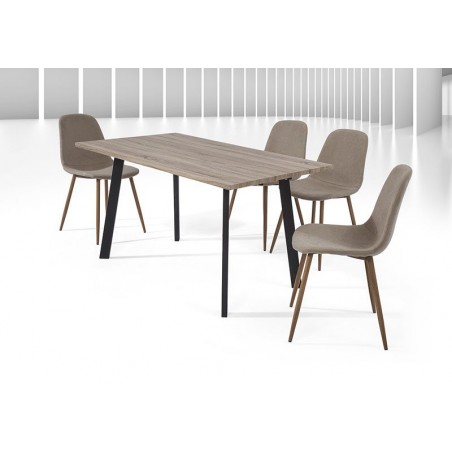 Mesa Comedor Krisis 140x80 Mdf -Metal Negro Varios Colores