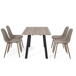 Mesa Comedor Krisis 140x80 Mdf -Metal Negro Varios Colores