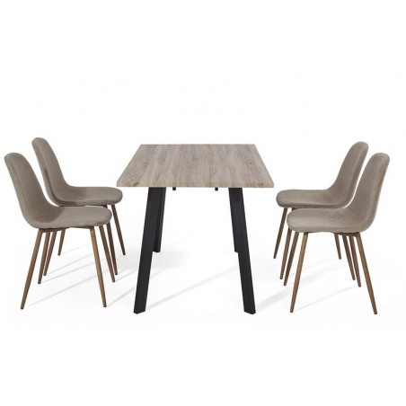 Mesa Comedor Krisis 140x80 Mdf -Metal Negro Varios Colores