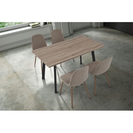 Mesa Comedor Krisis 140x80 Mdf -Metal Negro Varios Colores