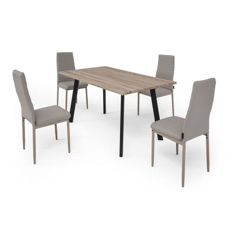 Mesa Comedor Krisis 140x80 Mdf -Metal Negro Varios Colores