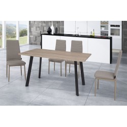 Mesa Comedor Krisis 140x80 Mdf -Metal Negro Varios Colores