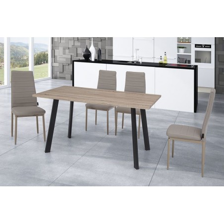 Mesa Comedor Krisis 140x80 Mdf -Metal Negro Varios Colores