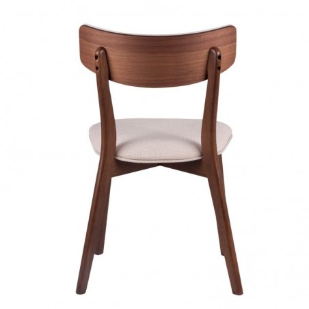Silla Comedor Tapizada Color Nogal Modelo Nais Tapizado Gris Dark