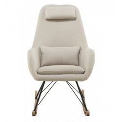 SILLÓN BALANCIN MECEDORA TAPIZADO PATAS METALICAS Y PATIN EN MADERA DE HAYA MODELO NIMBUS