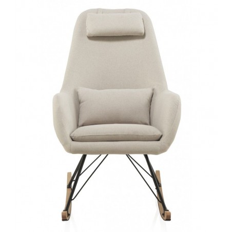 SILLÓN BALANCIN MECEDORA TAPIZADO PATAS METALICAS Y PATIN EN MADERA DE HAYA MODELO NIMBUS