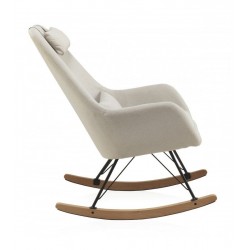 SILLÓN BALANCIN MECEDORA TAPIZADO PATAS METALICAS Y PATIN EN MADERA DE HAYA MODELO NIMBUS