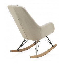 SILLÓN BALANCIN MECEDORA TAPIZADO PATAS METALICAS Y PATIN EN MADERA DE HAYA MODELO NIMBUS