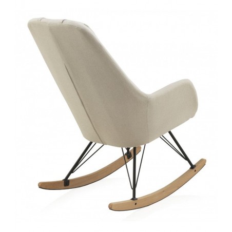 SILLÓN BALANCIN MECEDORA TAPIZADO PATAS METALICAS Y PATIN EN MADERA DE HAYA MODELO NIMBUS