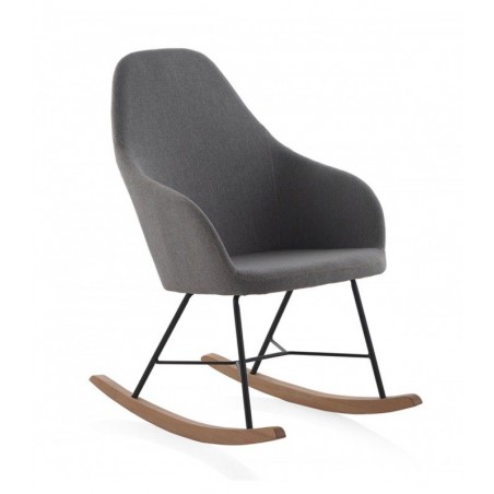 SILLÓN BALANCIN MECEDORA TAPIZADO PATAS METALICAS Y PATIN EN MADERA DE HAYA MODELO MUNICH
