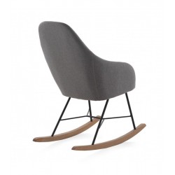 SILLÓN BALANCIN MECEDORA TAPIZADO PATAS METALICAS Y PATIN EN MADERA DE HAYA MODELO MUNICH
