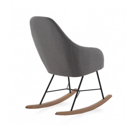 SILLÓN BALANCIN MECEDORA TAPIZADO PATAS METALICAS Y PATIN EN MADERA DE HAYA MODELO MUNICH