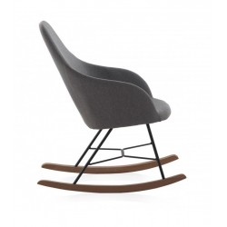 SILLÓN BALANCIN MECEDORA TAPIZADO PATAS METALICAS Y PATIN EN MADERA DE HAYA MODELO MUNICH