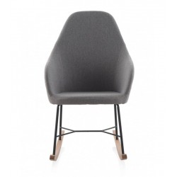 SILLÓN BALANCIN MECEDORA TAPIZADO PATAS METALICAS Y PATIN EN MADERA DE HAYA MODELO MUNICH