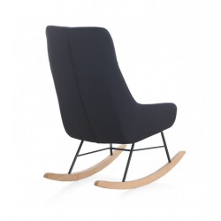 SILLÓN BALANCIN MECEDORA TAPIZADO PATAS METALICAS Y PATIN EN MADERA DE HAYA MODELO STELA