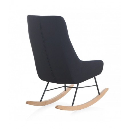 SILLÓN BALANCIN MECEDORA TAPIZADO PATAS METALICAS Y PATIN EN MADERA DE HAYA MODELO STELA