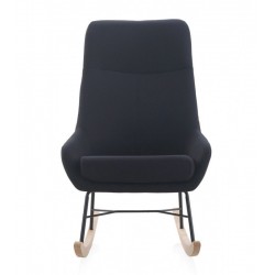 SILLÓN BALANCIN MECEDORA TAPIZADO PATAS METALICAS Y PATIN EN MADERA DE HAYA MODELO STELA