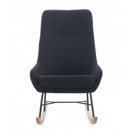 SILLÓN BALANCIN MECEDORA TAPIZADO PATAS METALICAS Y PATIN EN MADERA DE HAYA MODELO STELA
