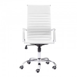 Silla de oficina Diseño Modelo Letter Tapizada Símil Piel Blanco