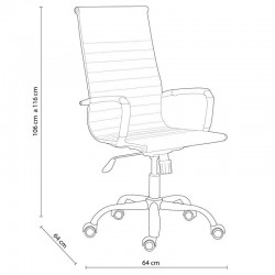 Silla de oficina Diseño Modelo Letter Tapizada Símil Piel Blanco