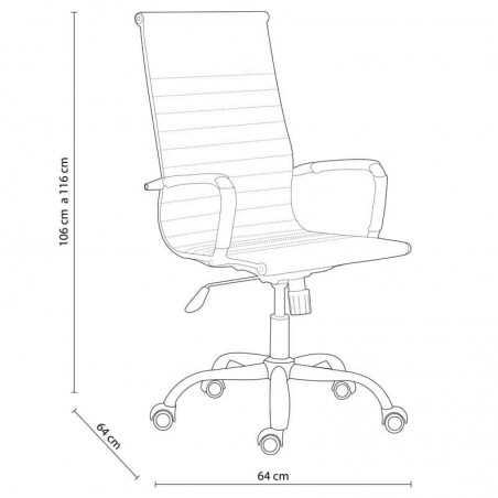 Silla de oficina Diseño Modelo Letter Tapizada Símil Piel Negro