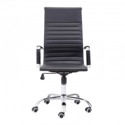 Silla de oficina Diseño Modelo Letter Tapizada Símil Piel Negro
