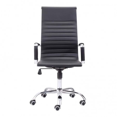 Silla de oficina Diseño Modelo Letter Tapizada Símil Piel Negro