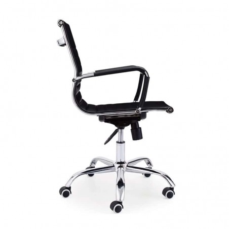 Silla de oficina Diseño Modelo Lucy Tapizada Símil Piel Negro