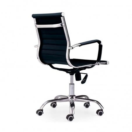 Silla de oficina Diseño Modelo Lucy Tapizada Símil Piel Negro