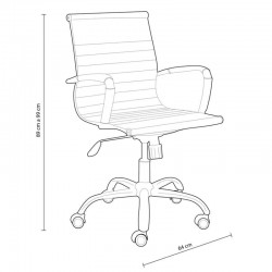 Silla de oficina Diseño Modelo Lucy Tapizada Símil Piel Blanco