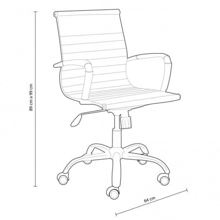 Silla de oficina Diseño Modelo Lucy Tapizada Símil Piel Blanco