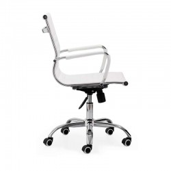 Silla de oficina Diseño Modelo Lucy Tapizada Símil Piel Blanco