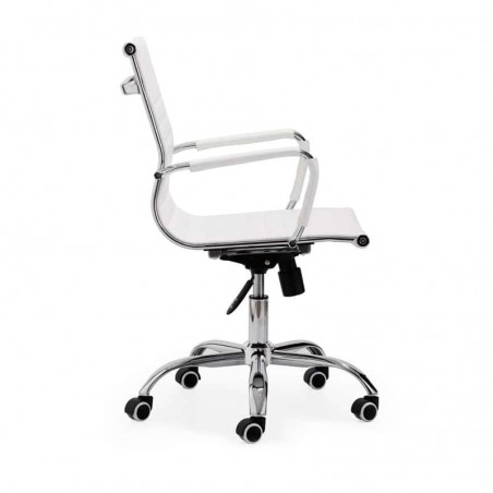 Silla de oficina Diseño Modelo Lucy Tapizada Símil Piel Blanco