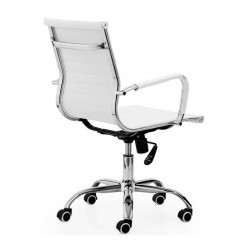 Silla de oficina Diseño Modelo Lucy Tapizada Símil Piel Blanco