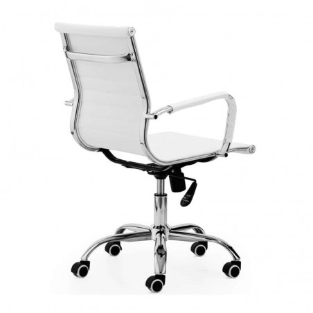 Silla de oficina Diseño Modelo Lucy Tapizada Símil Piel Blanco