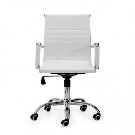 Silla de oficina Diseño Modelo Lucy Tapizada Símil Piel Blanco