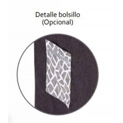Pack Mesa Camilla Completa Modelo Roc de 110x70 o 120x70 color marrón con camino corto estampado con bies y bolsillo decorativo