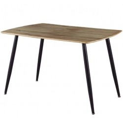 MESA COMEDOR FIJA OKI ROBLE / NEGRO 120X80