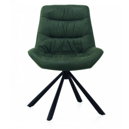 SILLÓN GIRATORIO TAPIZADO MODELO MAURO PATAS METALICAS TERCIOPELO AZUL