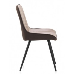 SILLÓN GIRATORIO TAPIZADO MODELO MAURO PATAS METALICAS TERCIOPELO AZUL