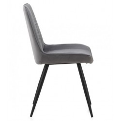 SILLÓN GIRATORIO TAPIZADO MODELO MAURO PATAS METALICAS TERCIOPELO AZUL
