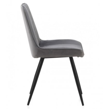 SILLÓN GIRATORIO TAPIZADO MODELO MAURO PATAS METALICAS TERCIOPELO AZUL