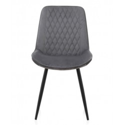 SILLÓN GIRATORIO TAPIZADO MODELO MAURO PATAS METALICAS TERCIOPELO AZUL